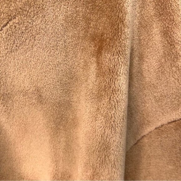 Urban Outfitters BDG Brown Cropped Teddy 1/4 Zip Hooded Sweater Size M - Picture 5 of 11